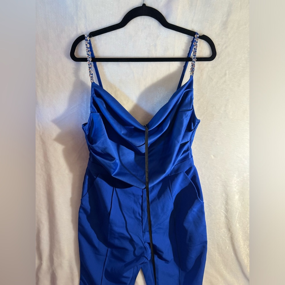LAVISH ALICE Colbat Blue Cowl-Neck Jumpsuit - Picture 7 of 12